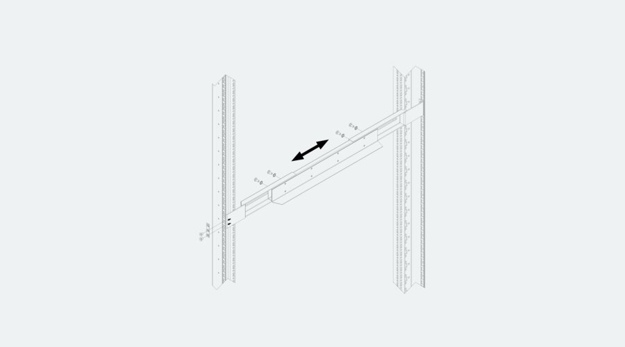 19" RM-Set-CCD-L long rail set: 550-750mm